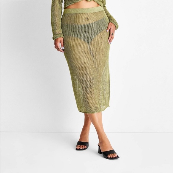 future collective Other - Metallic Crochet Midi Skirt - Future Collective with Alani Noelle